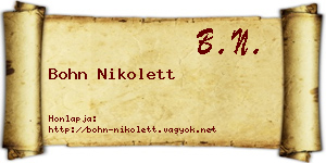 Bohn Nikolett névjegykártya